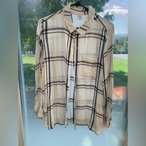 Women’s XL Old Navy Button Up Plaid Tunic Shirt